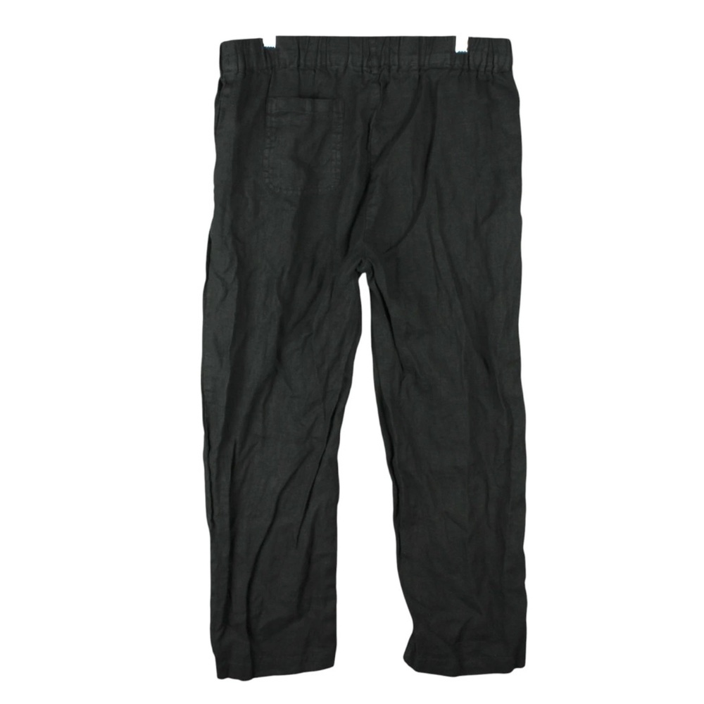 Quince 100% Linen Cropped Straight Leg Pants Womens Medium 32x26 Black Casual - Picture 2 of 10